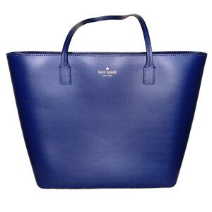 Kate Spade Bleecker Large Zip-Top Tote in Leather (Parisian Navy)
